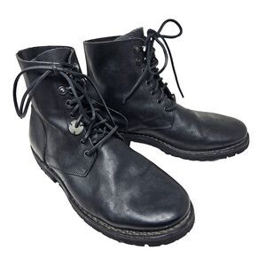 DIESEL Black Gold Combat Boots Mens EUR 46 Lace Up Rugged Industrial Utilitarian
